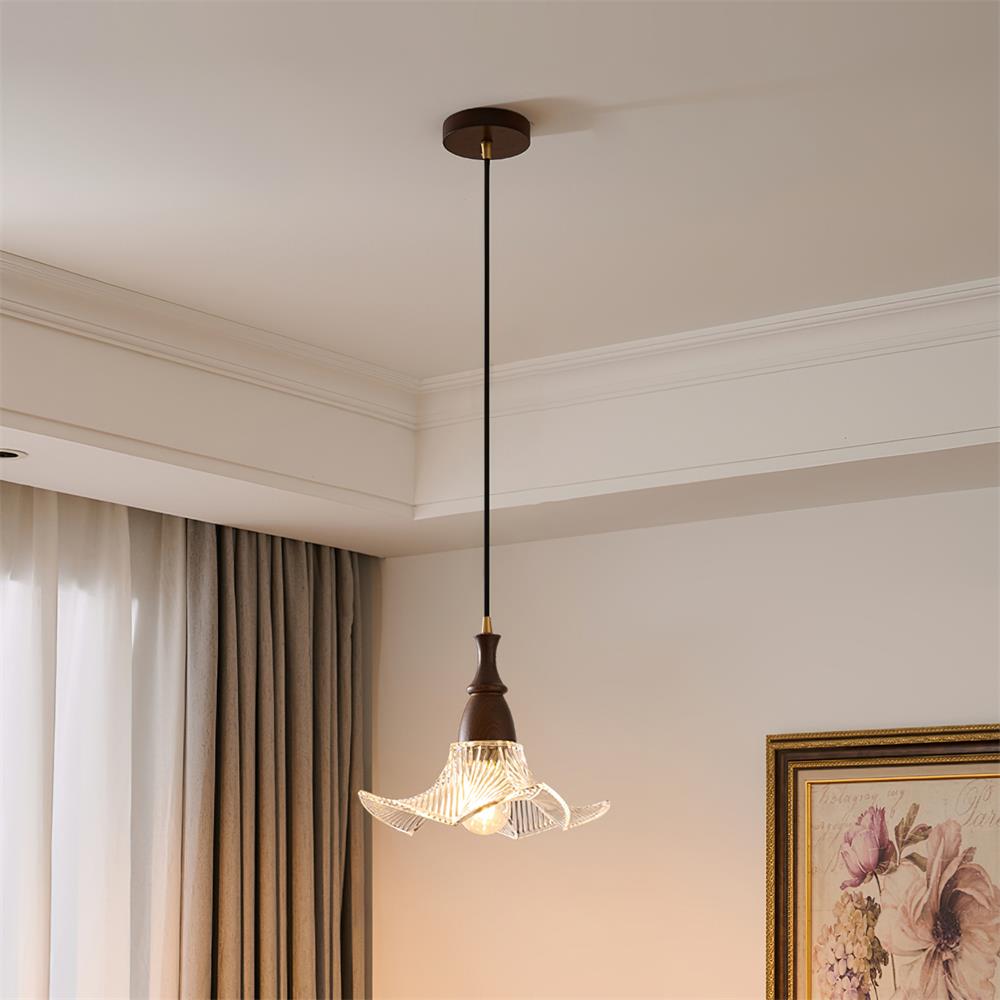 Lila Pendant Lamp Glass Folded Green Vintage - Letslighting