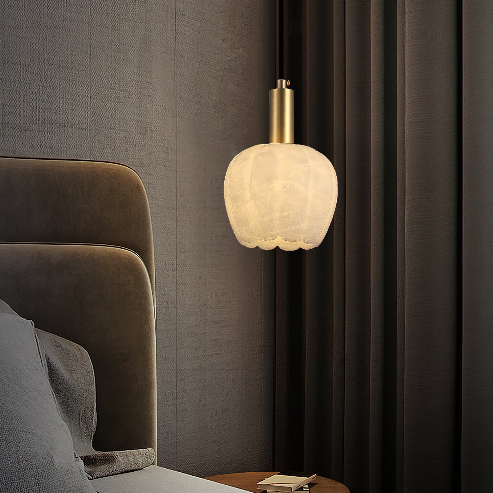 Ritta Pendant Light Flower-shaped Alabaster