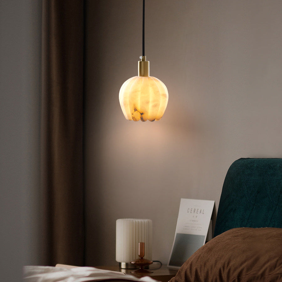 Ritta Pendant Light Flower-shaped Alabaster