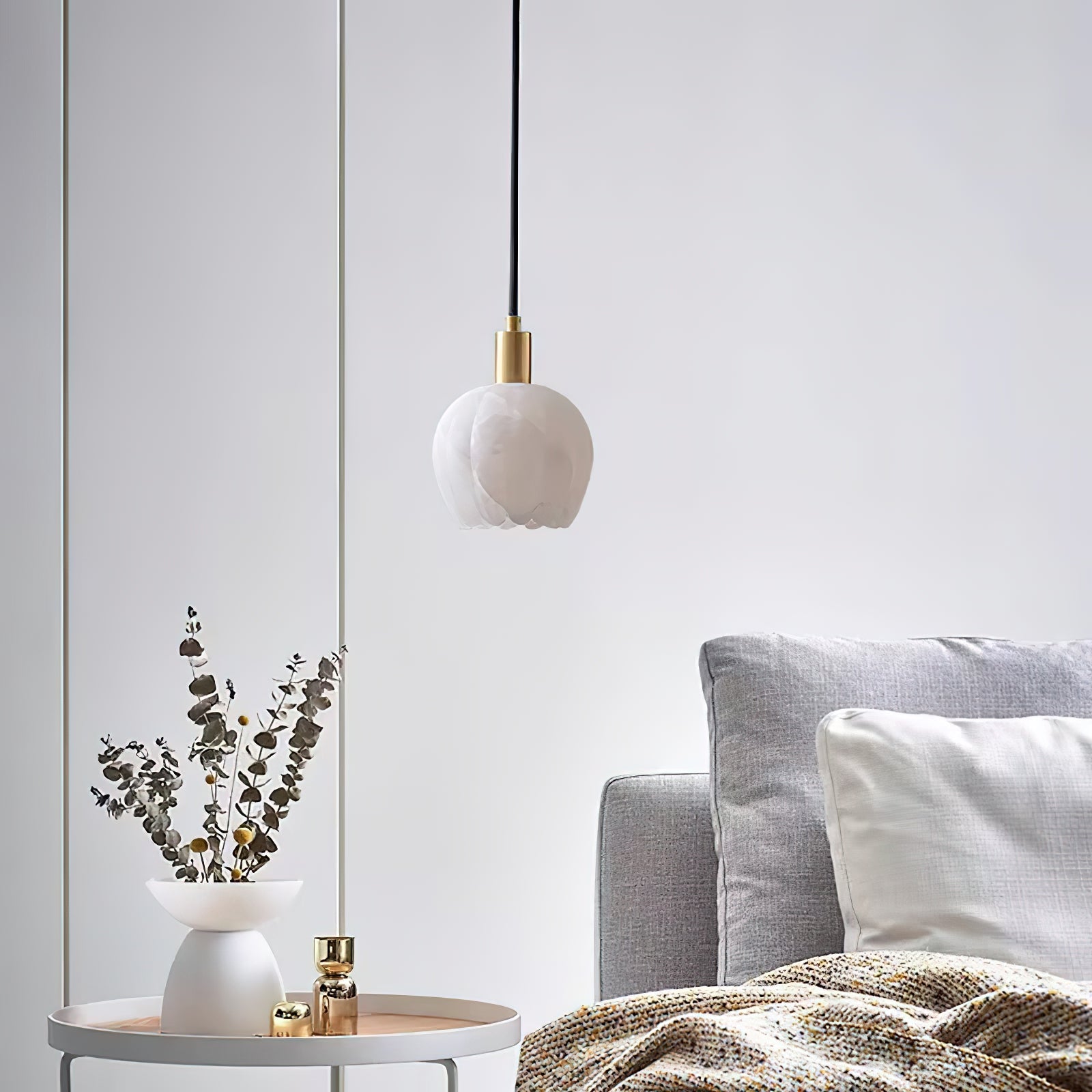 Ritta Pendant Light Flower-shaped Alabaster