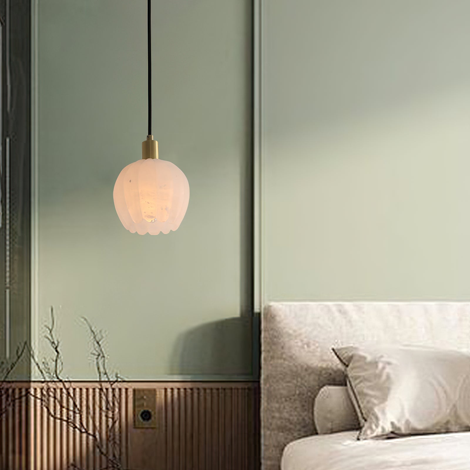 Ritta Pendant Light Flower-shaped Alabaster
