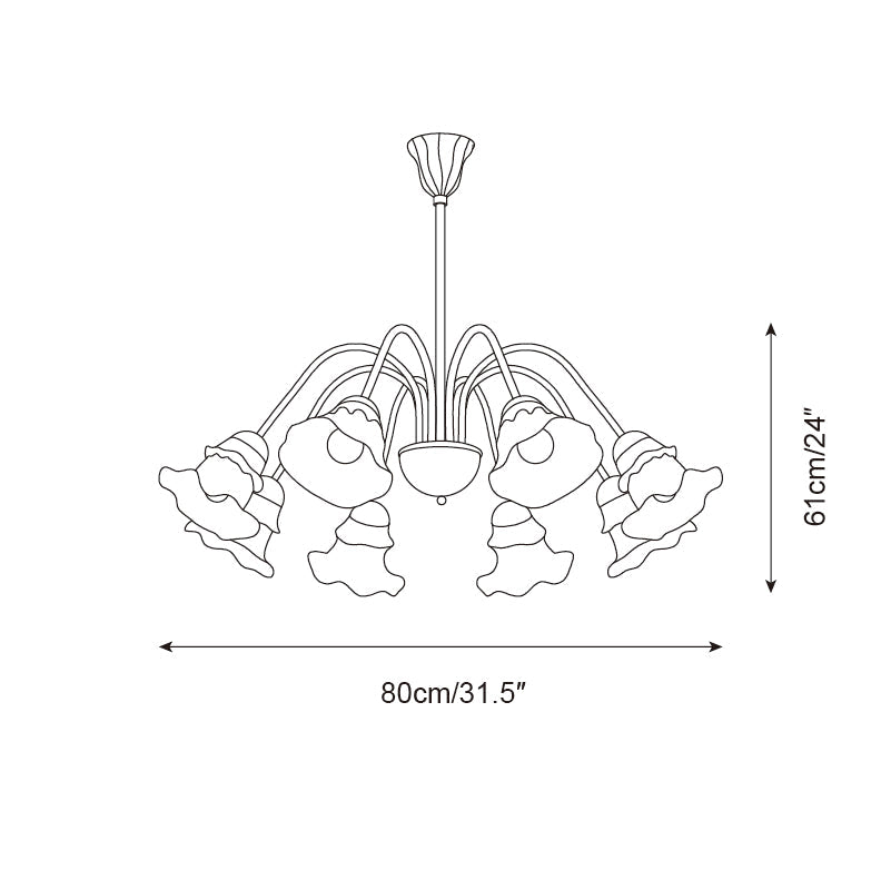 Lilura Chandelier Petal Glass Bloom - Letslighting