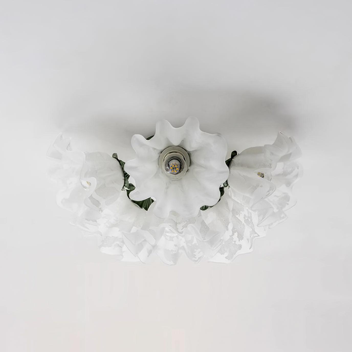 Ceiling Light Petal Shades Wavy Glass Bloom Elegant Floral - Letslighting