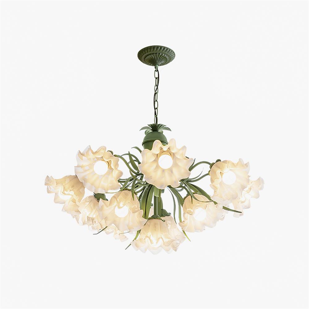 Lustra Chandelier Flower with Petals and Leaves - Letslighting