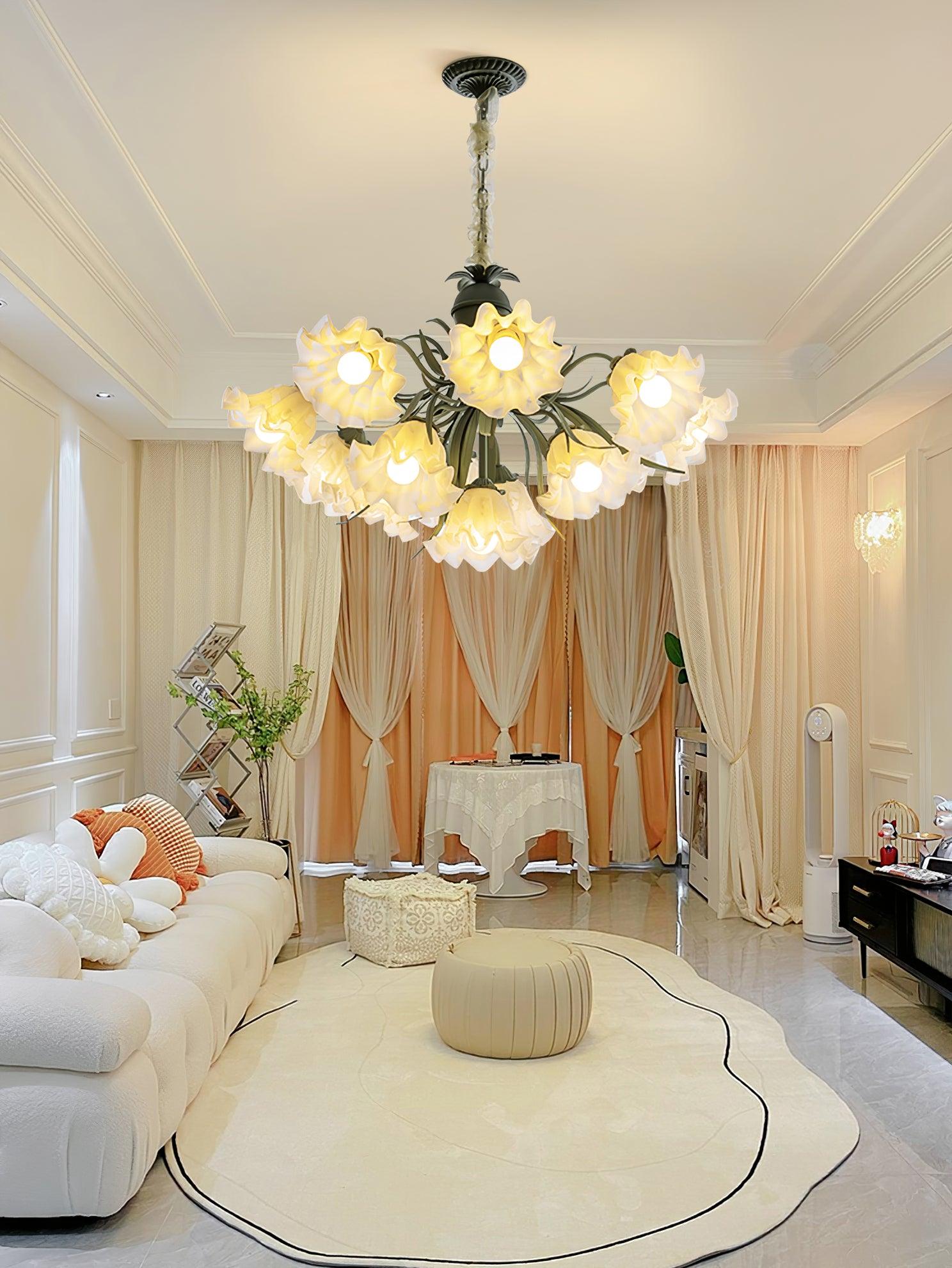 Lustra Chandelier Flower with Petals and Leaves - Letslighting