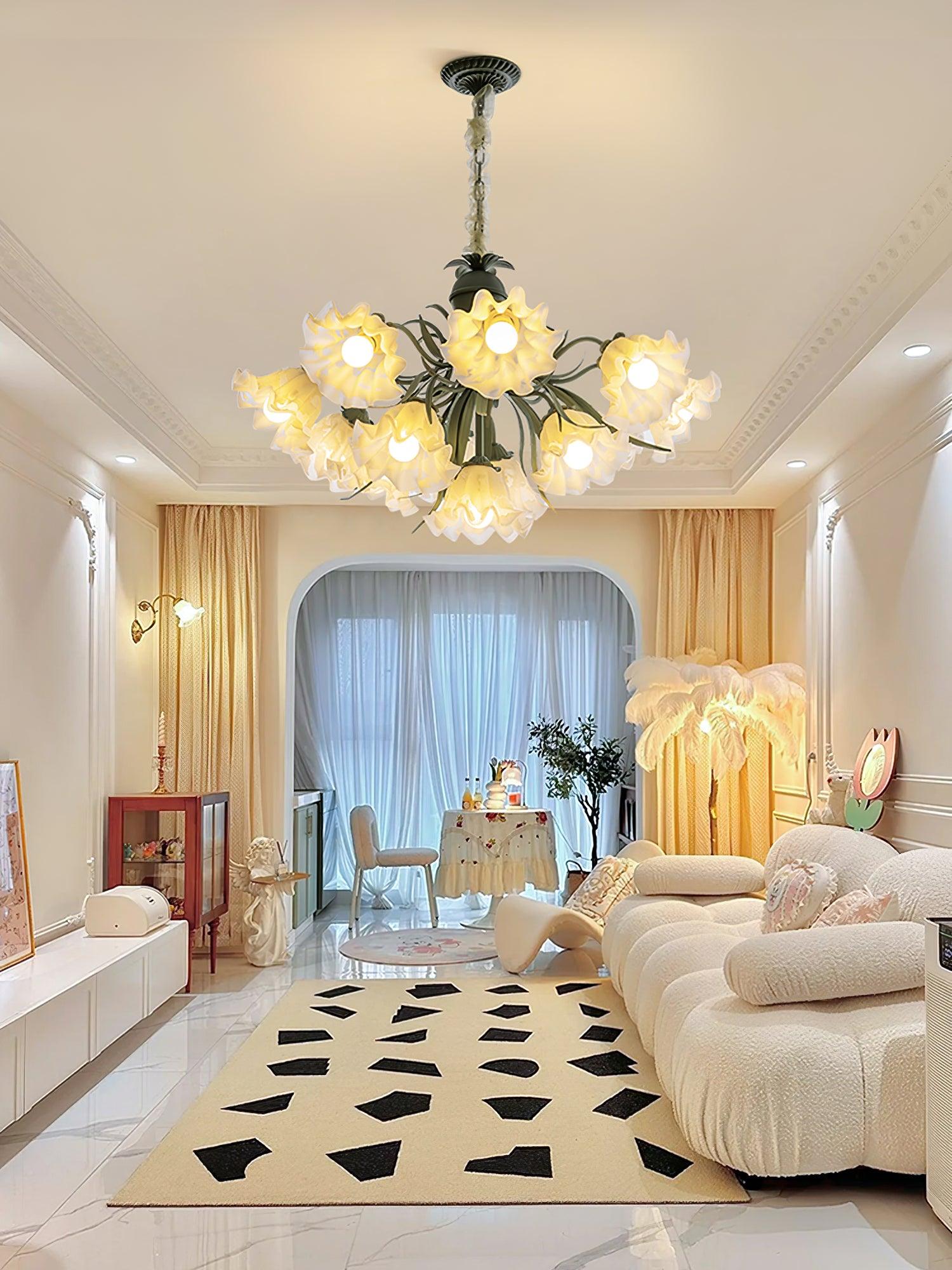 Lustra Chandelier Flower with Petals and Leaves - Letslighting