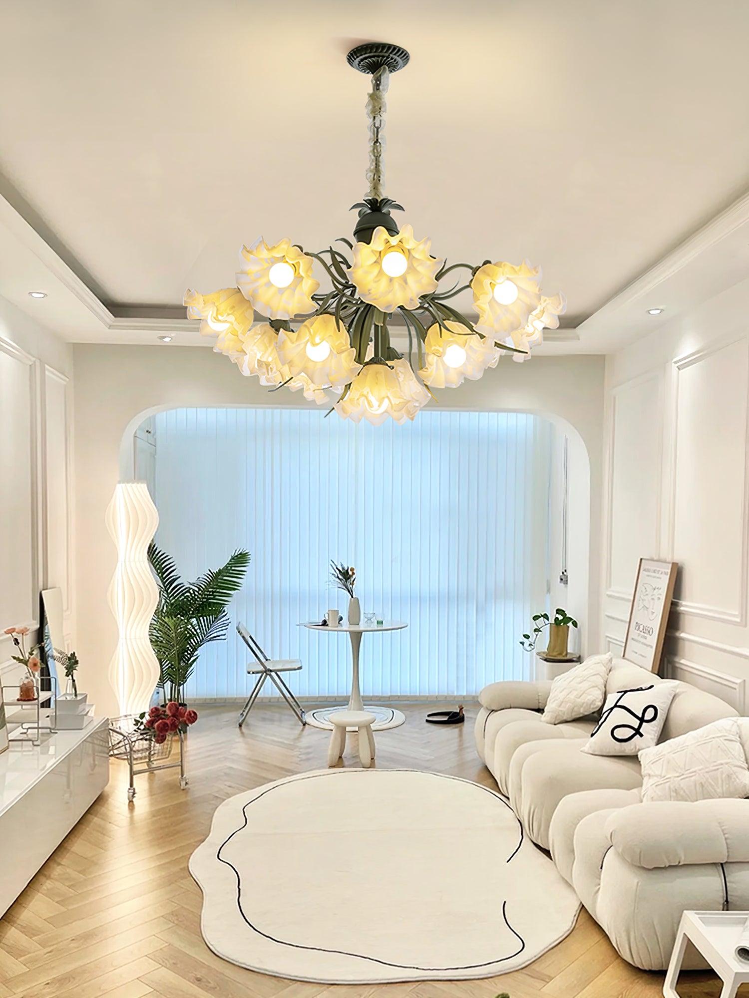 Lustra Chandelier Flower with Petals and Leaves - Letslighting