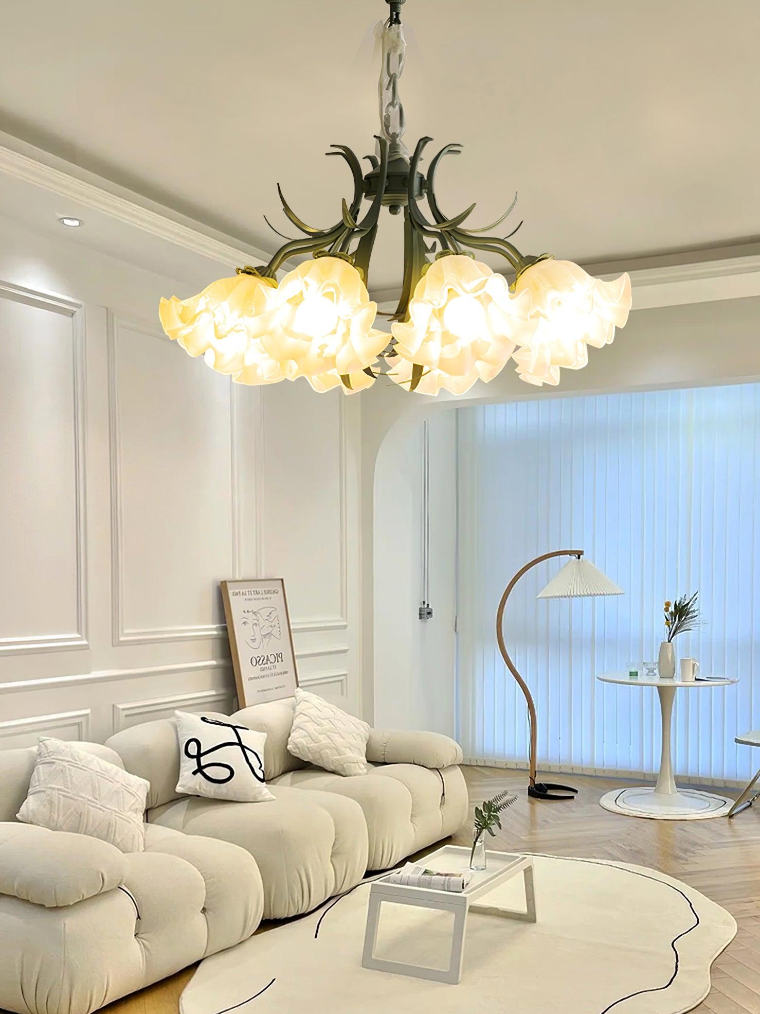 Lustra Chandelier Flower with Petals and Leaves - Letslighting