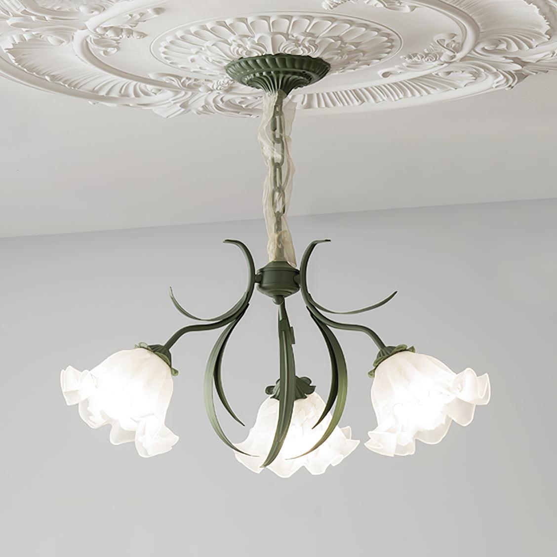 Lustra Chandelier Flower with Petals and Leaves - Letslighting