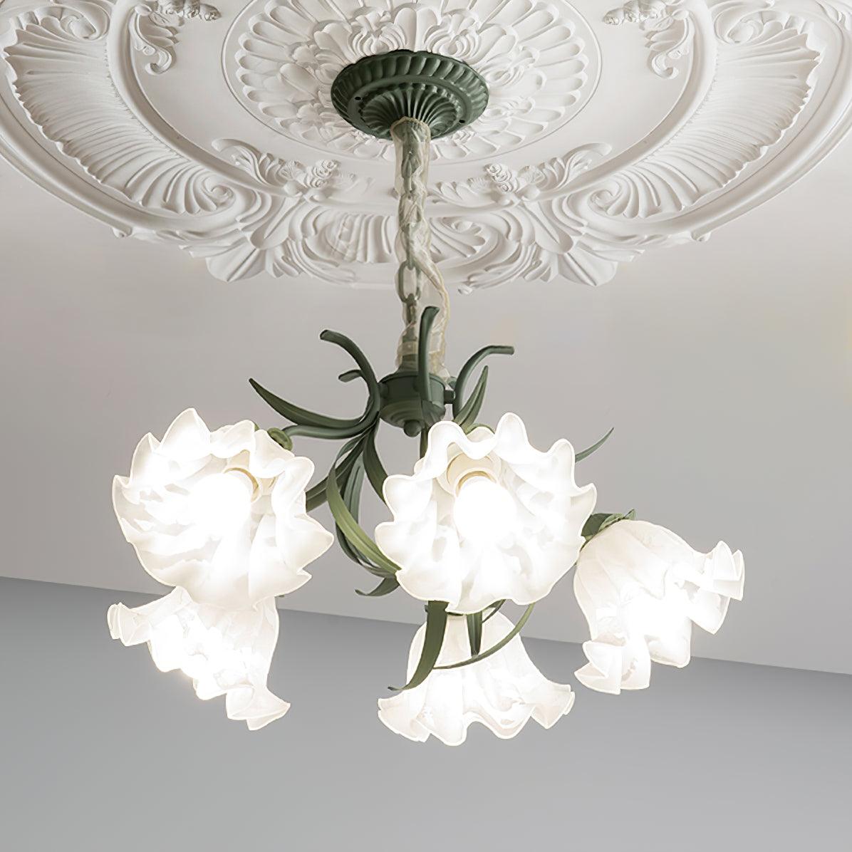 Lustra Chandelier Flower with Petals and Leaves - Letslighting