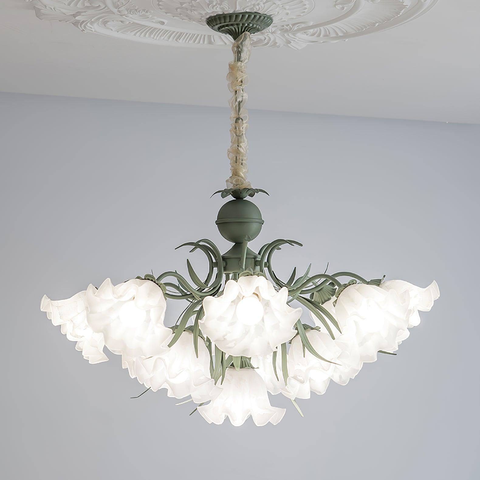 Lustra Chandelier Flower with Petals and Leaves - Letslighting