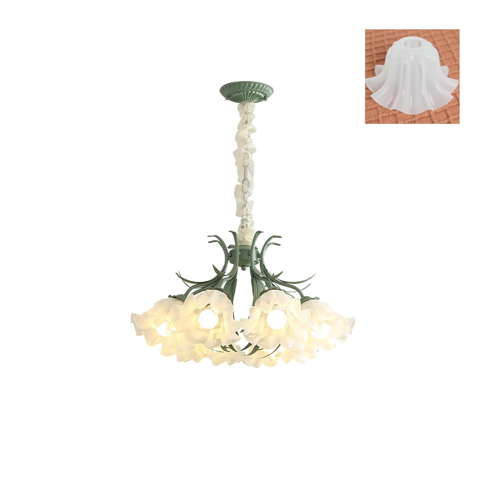 Lustra Chandelier Flower with Petals and Leaves - Letslighting