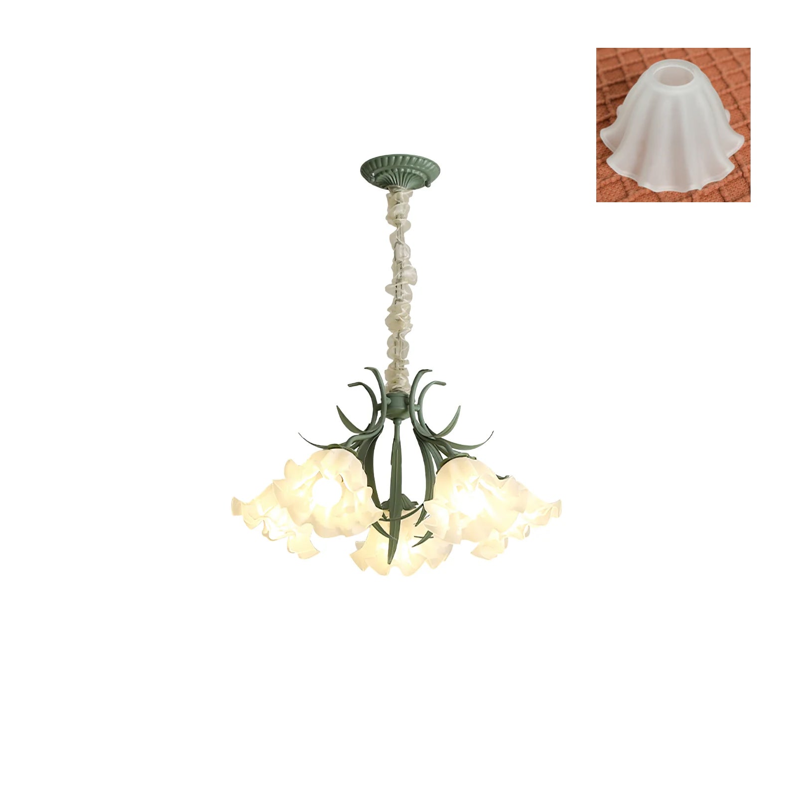 Lustra Chandelier Flower with Petals and Leaves - Letslighting