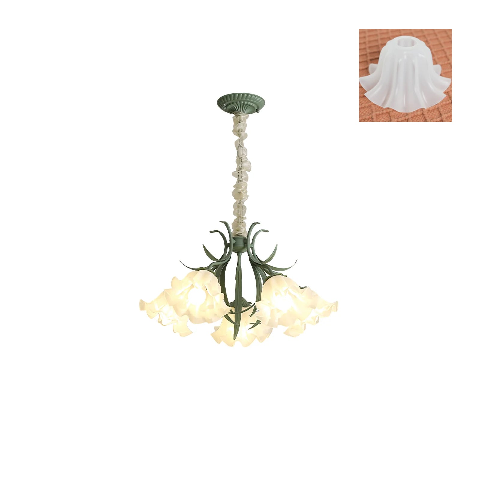 Lustra Chandelier Flower with Petals and Leaves - Letslighting