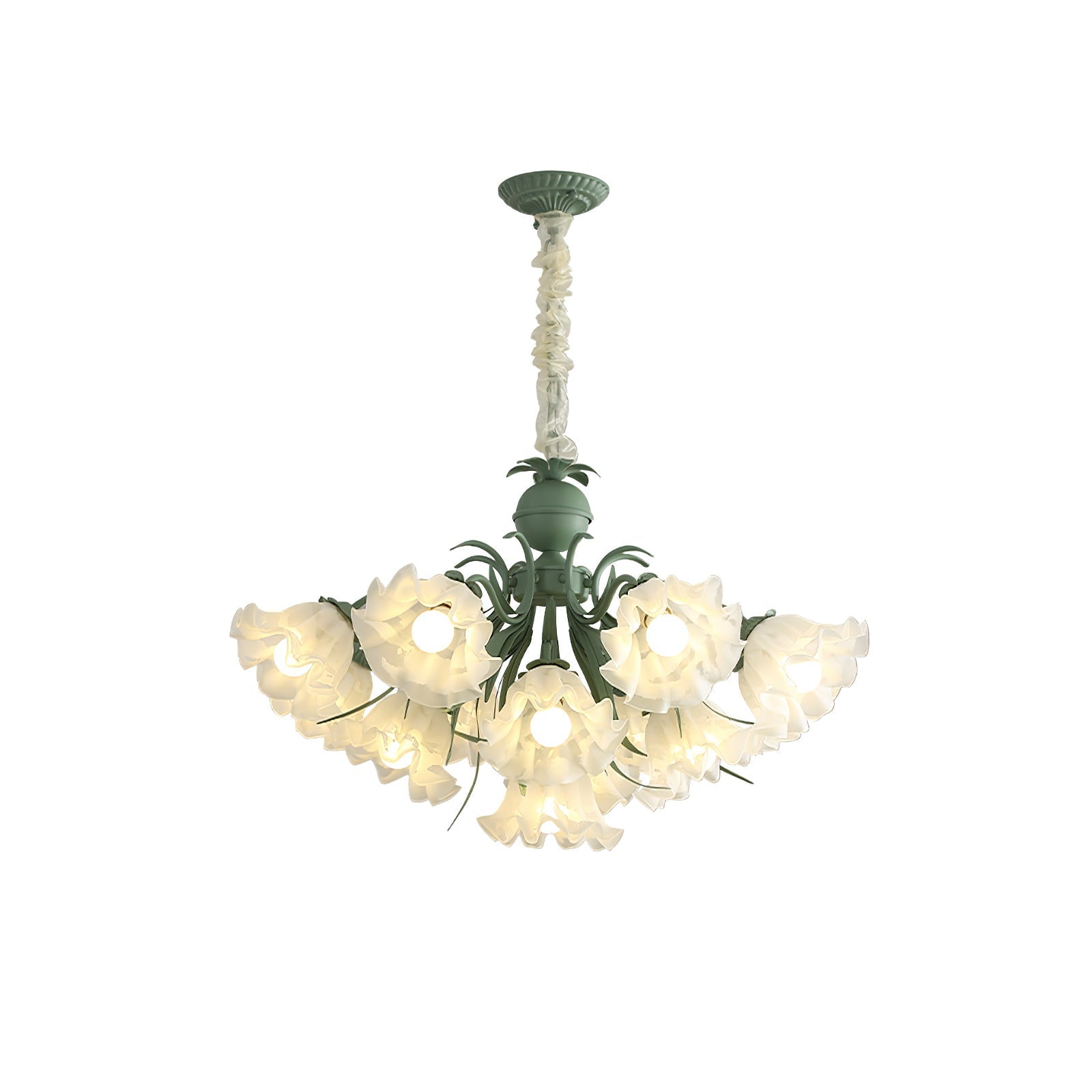 Lustra Chandelier Flower with Petals and Leaves - Letslighting