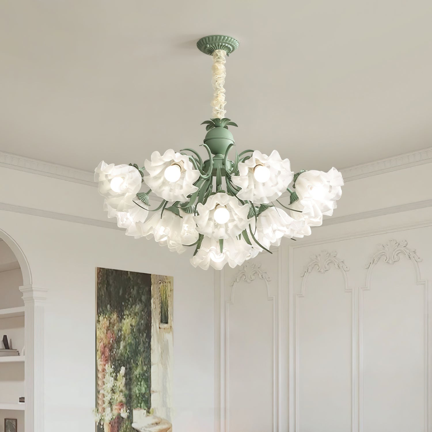 Lustra Chandelier Flower with Petals and Leaves - Letslighting