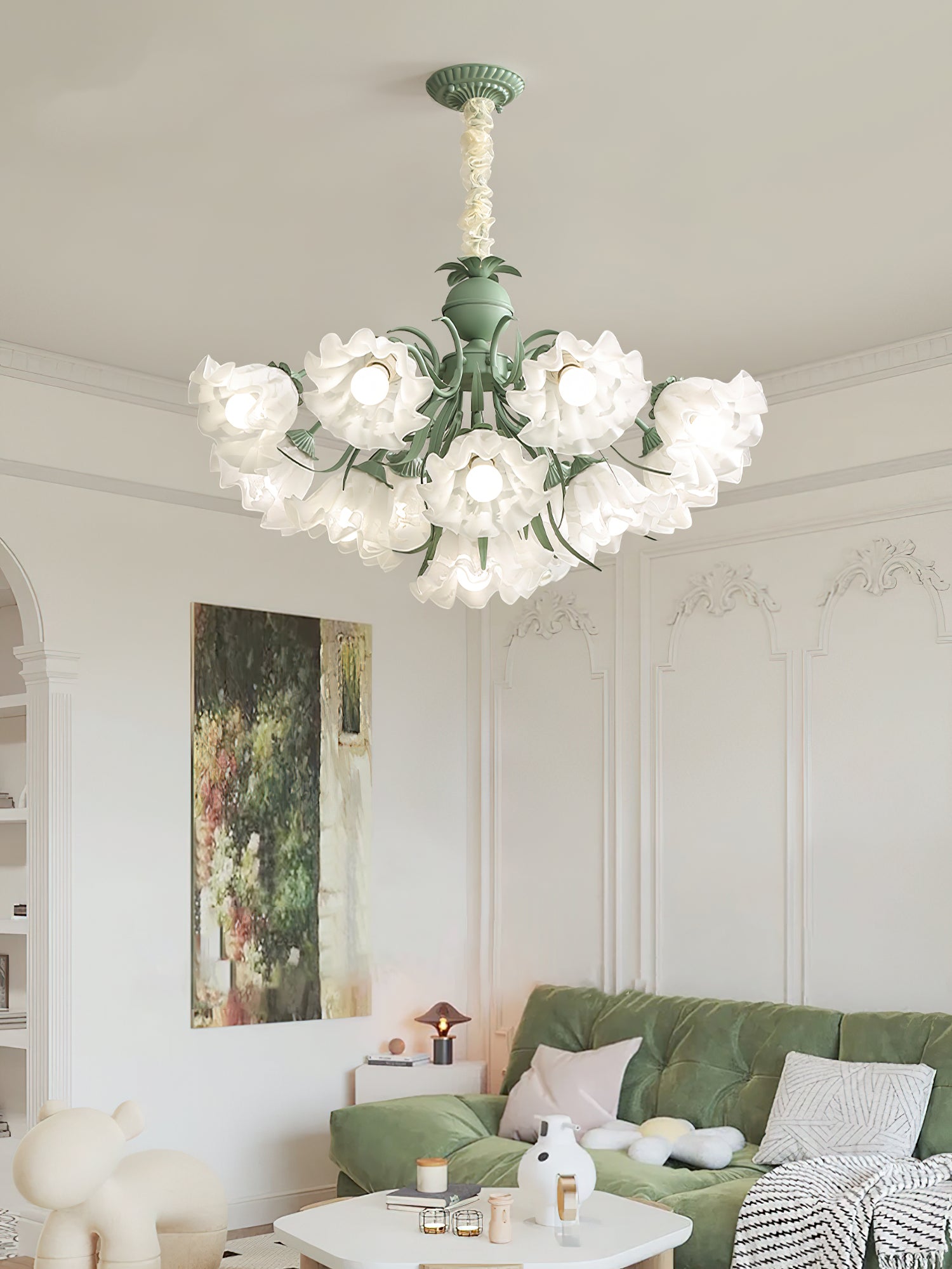 Lustra Chandelier Flower with Petals and Leaves - Letslighting