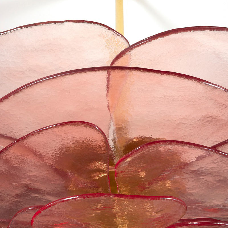 Valentina Contemporary Lotus Leaf Layered Glass Chandelier