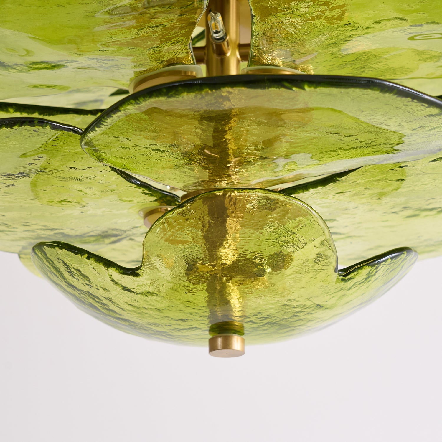 Valentina Contemporary Lotus Leaf Layered Glass Chandelier