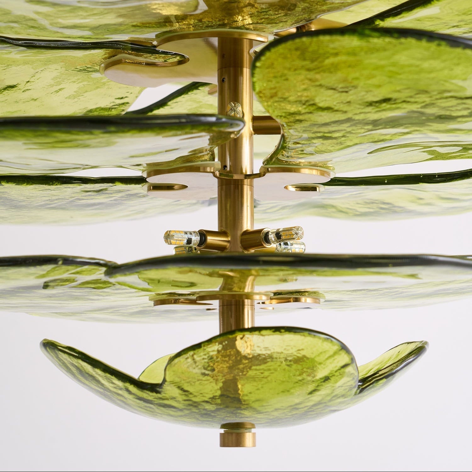 Valentina Lotus Leaf Layered Glass Chandelier - Letslighting