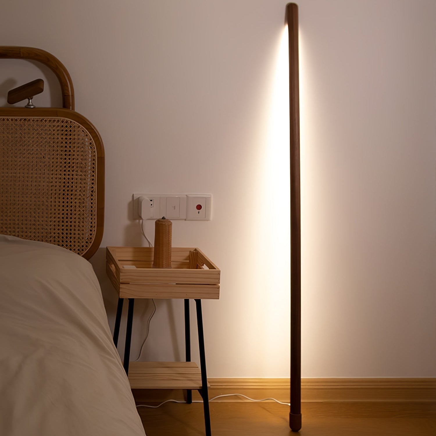 Amos Linear Modern Wood Floor Lamp - Letslighting