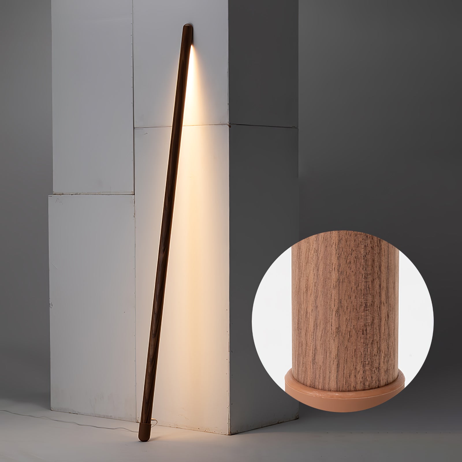 Amos Linear Modern Wood Floor Lamp - Letslighting