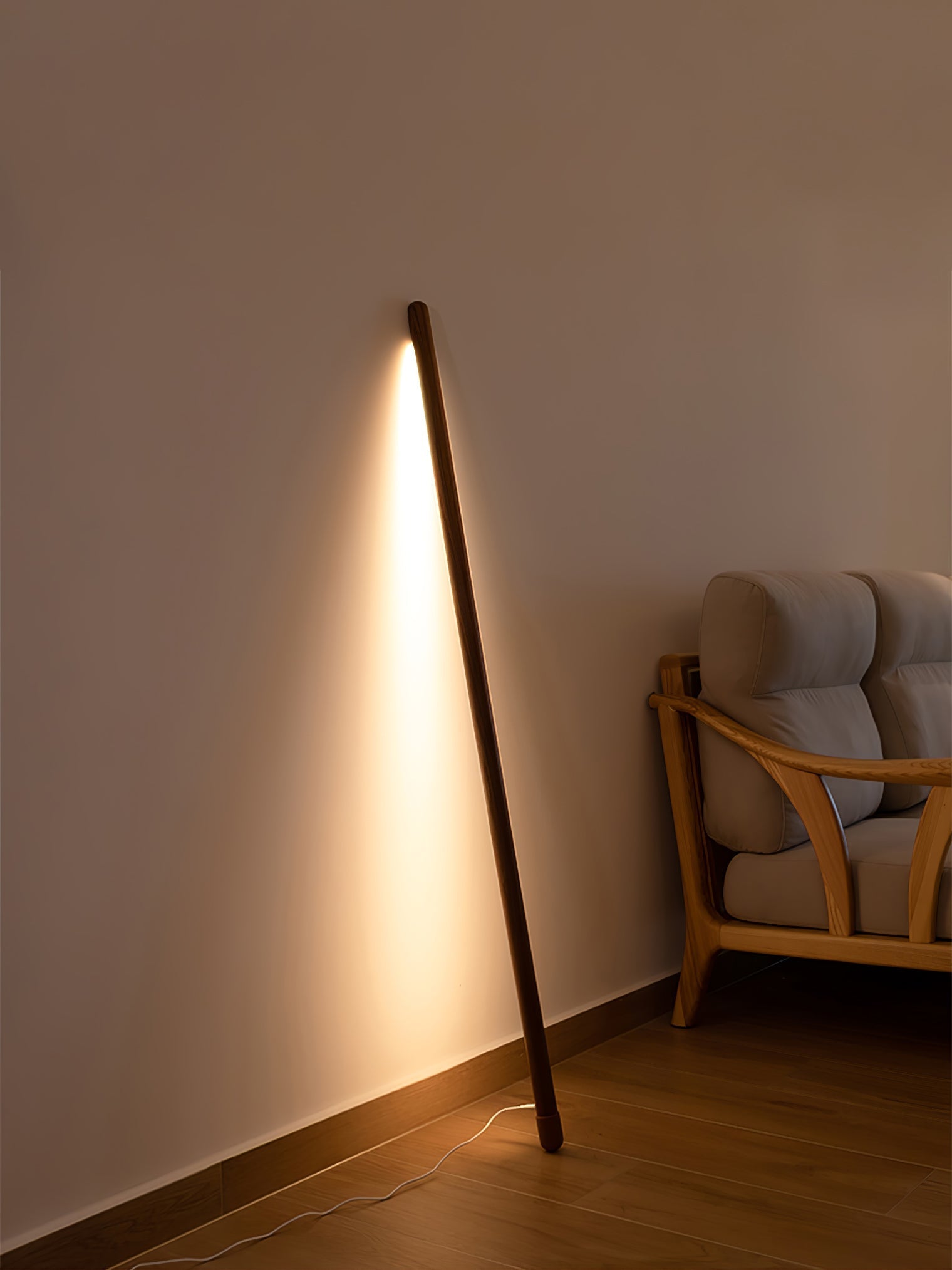 Amos Linear Modern Wood Floor Lamp - Letslighting