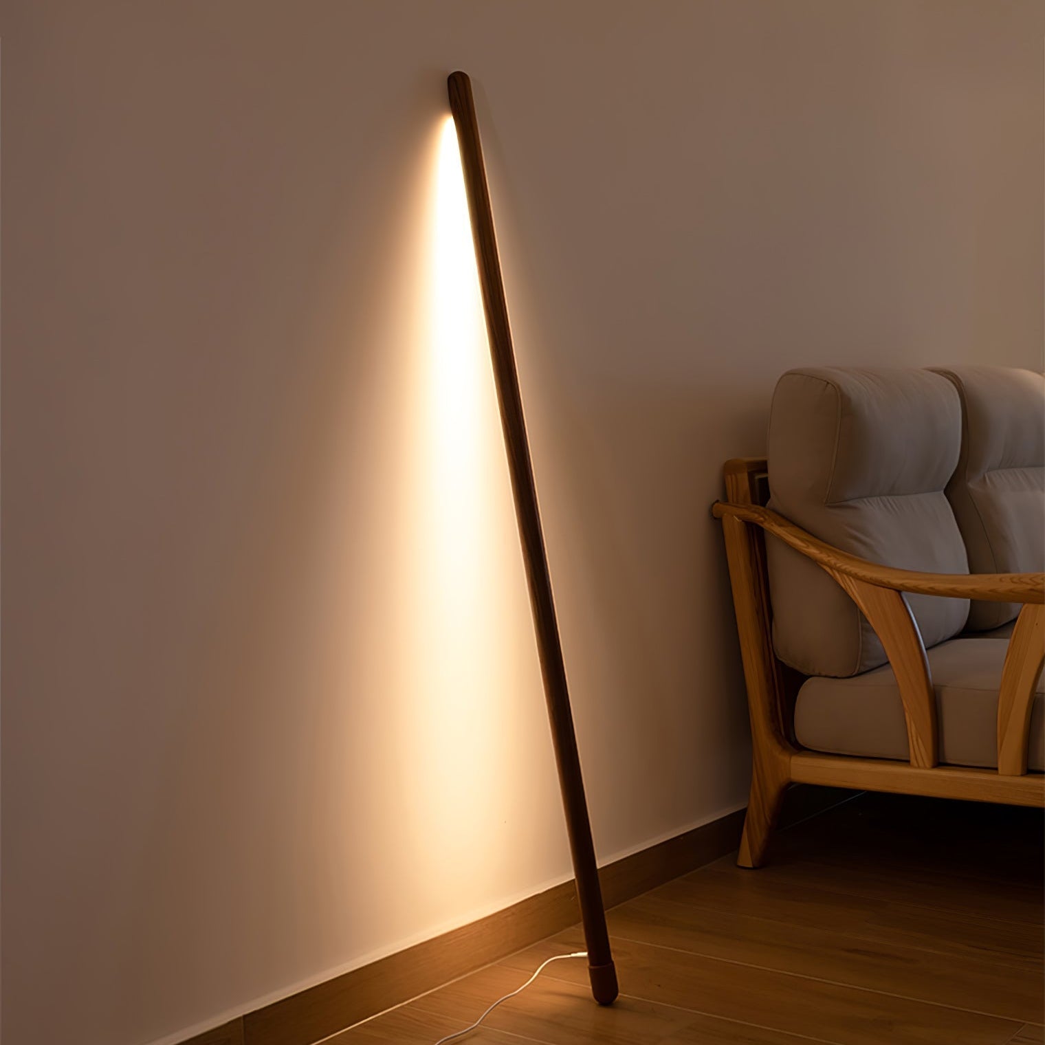 Amos Linear Modern Wood Floor Lamp - Letslighting