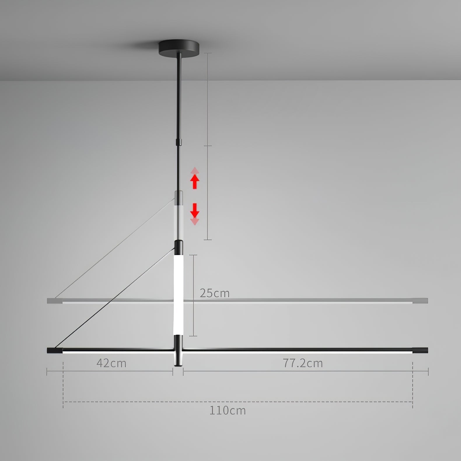 Araeyra Modern Minimalist Linear Axis Pendant Light - Letslighting