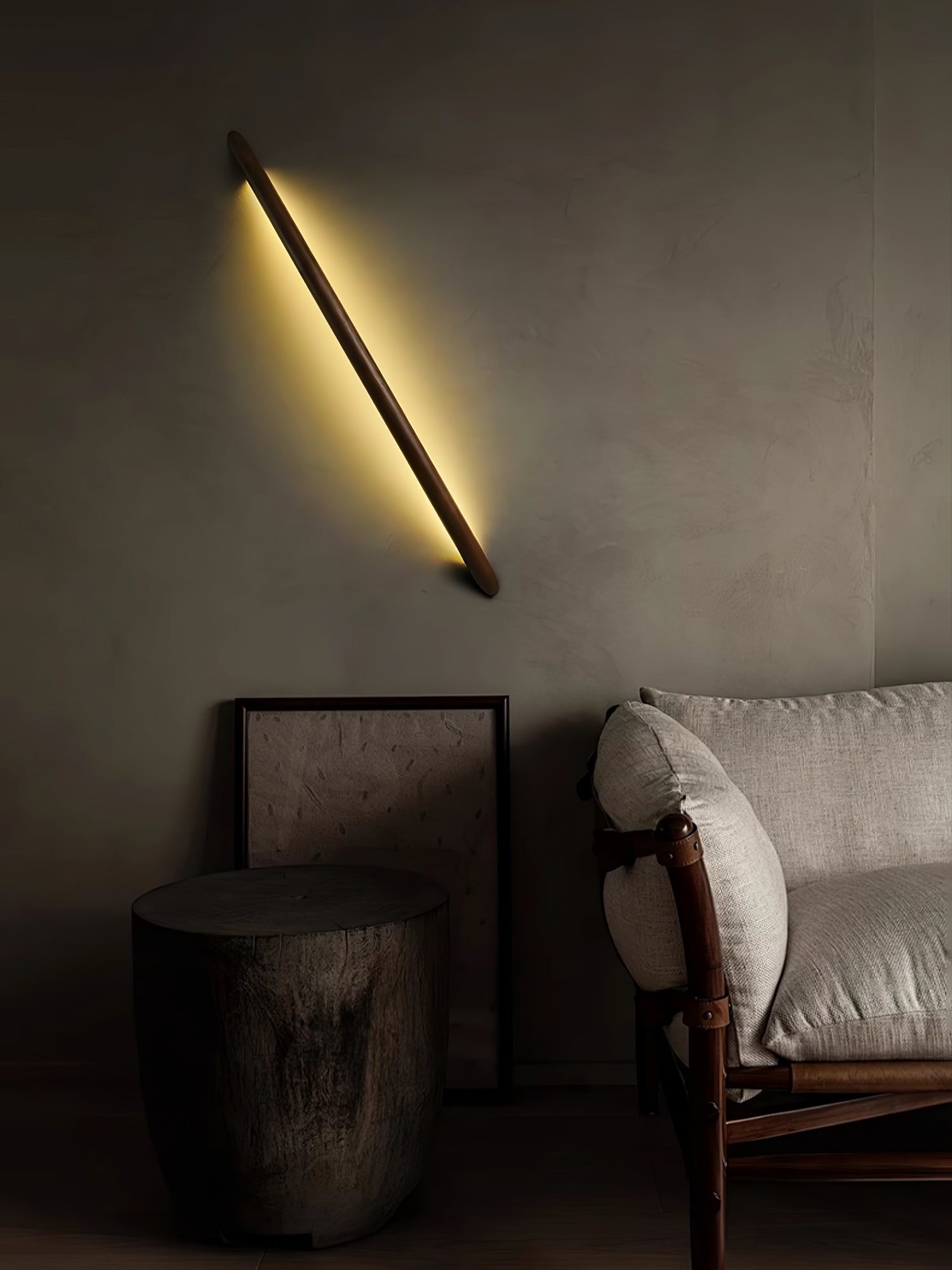 Evvinos Modern Minimalist Linear Wood Wall Light - Letslighting
