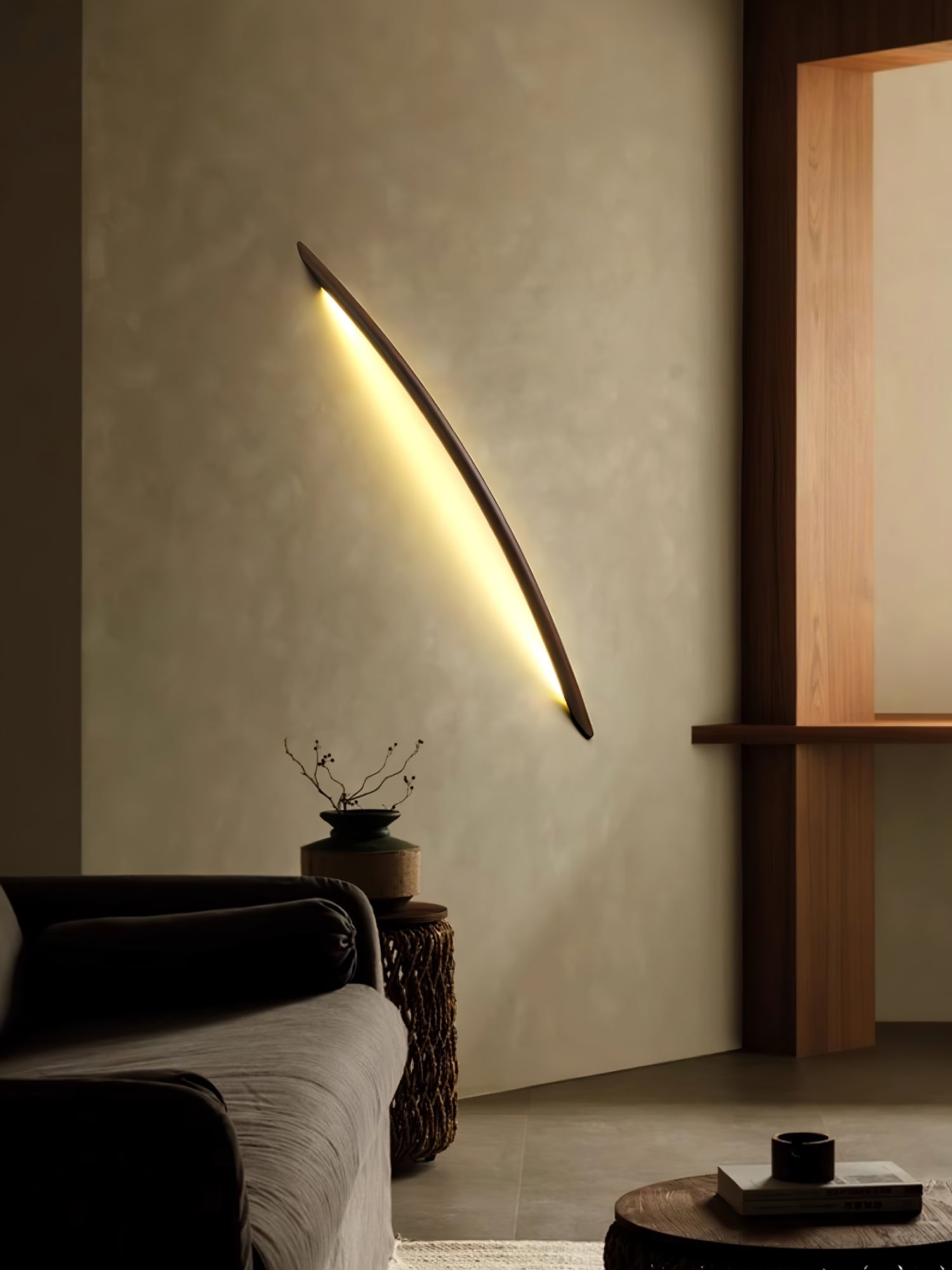 Evvinos Modern Minimalist Linear Wood Wall Light - Letslighting