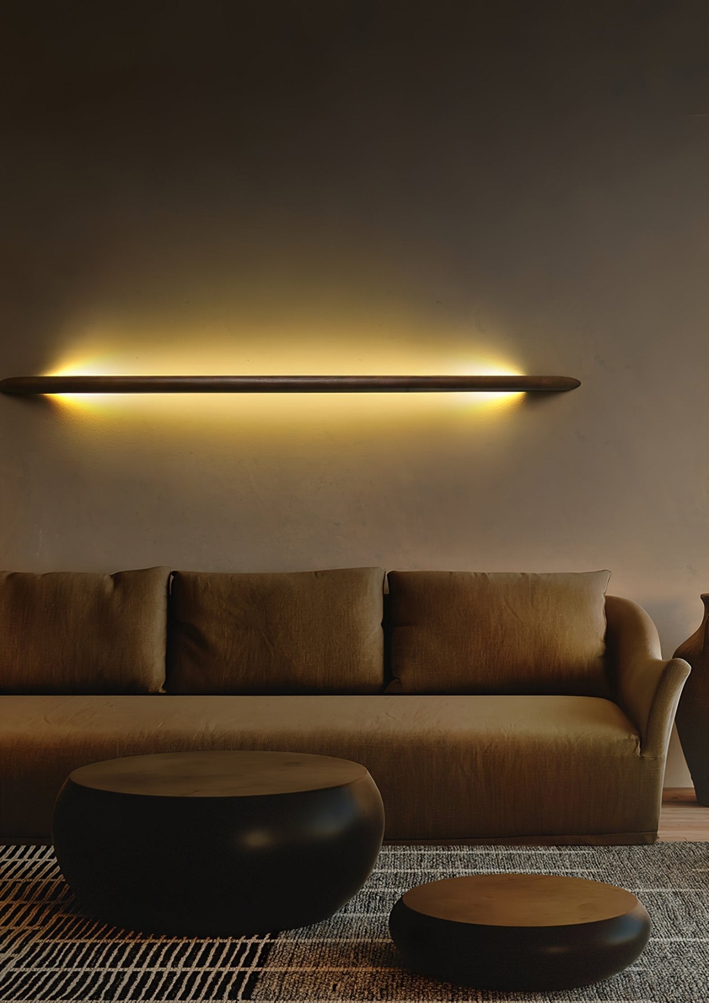 Evvinos Modern Minimalist Linear Wood Wall Light - Letslighting