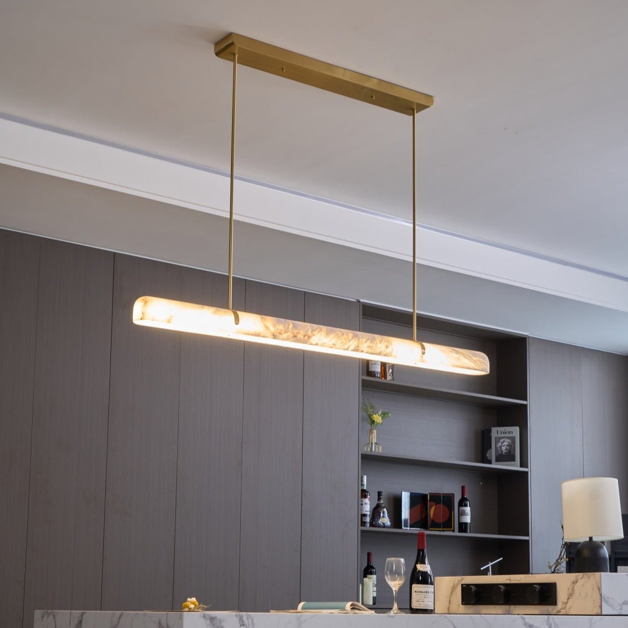 Ilraea Linear Alabaster Pendant Light - Letslighting