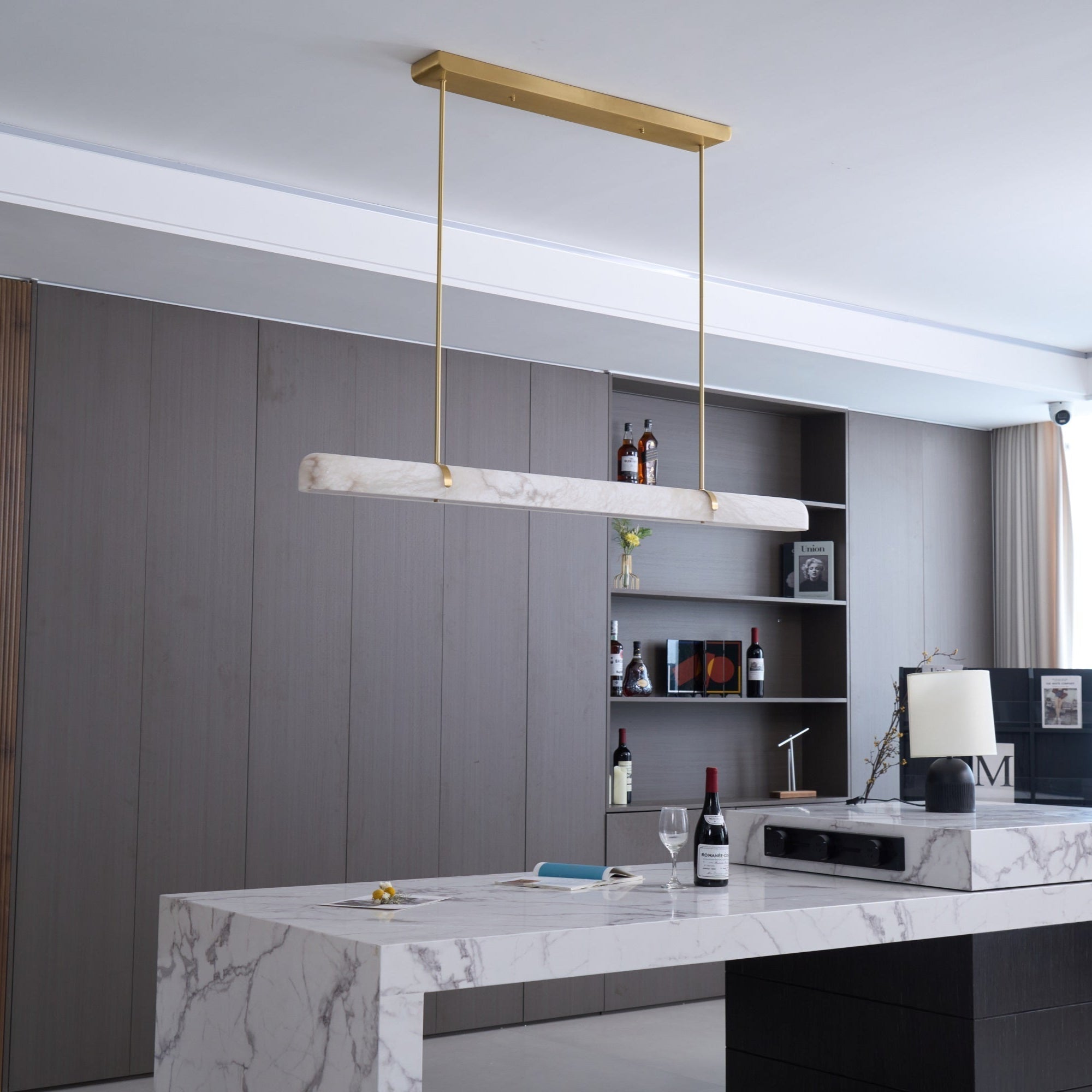 Ilraea Linear Alabaster Pendant Light - Letslighting