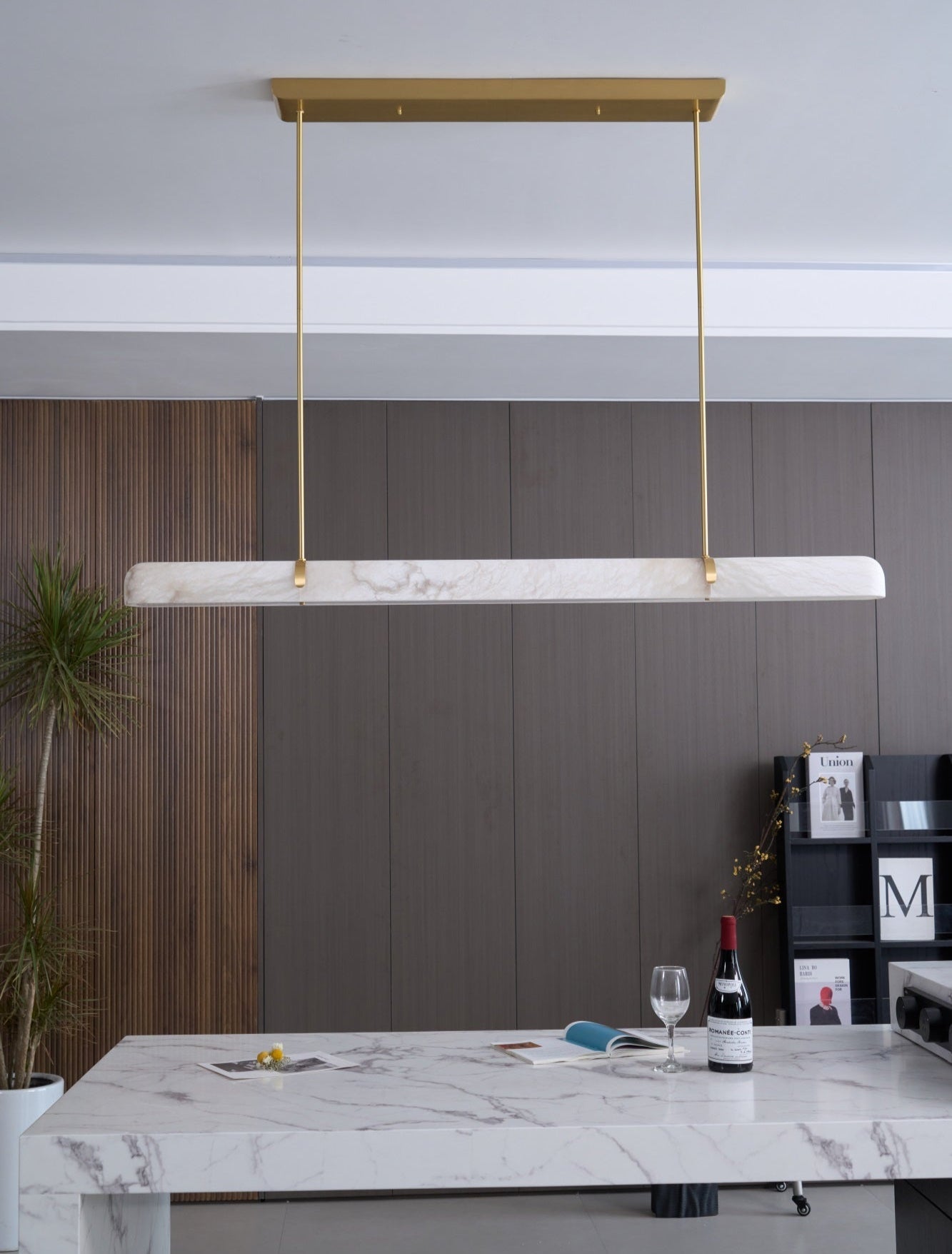 Ilraea Linear Alabaster Pendant Light - Letslighting