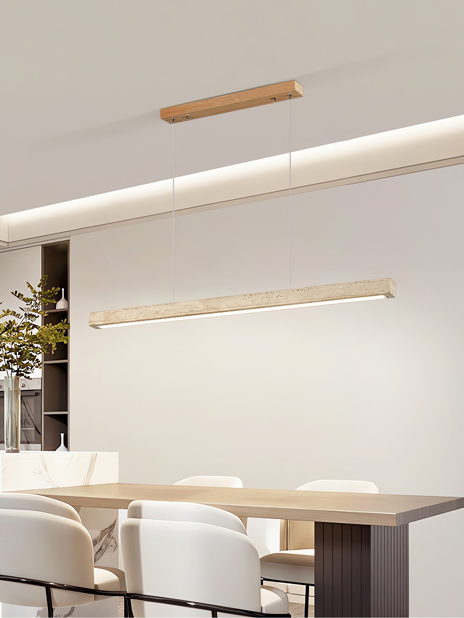 Imiror Minimalist Travertine Linear Pendant - Letslighting