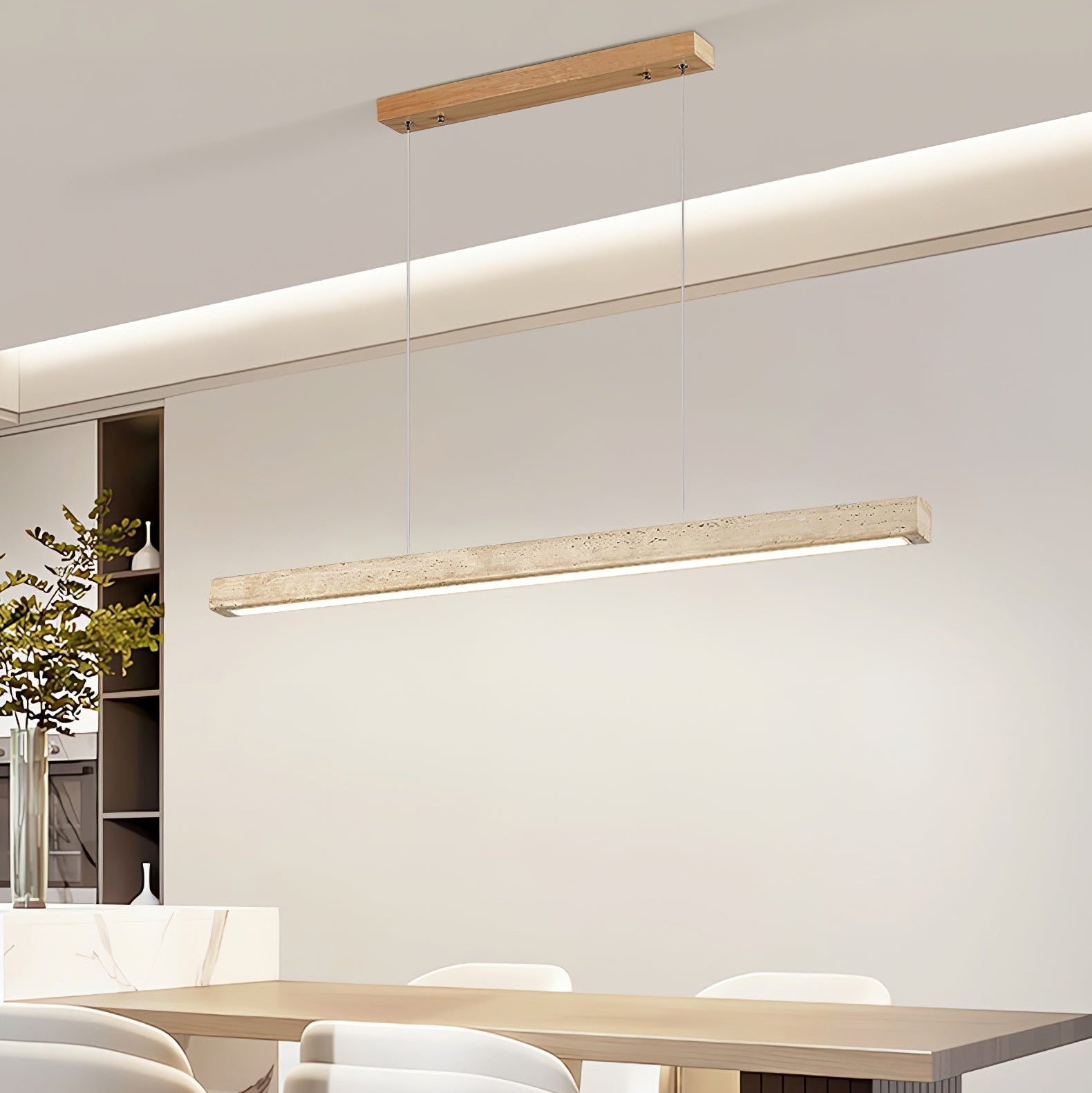 Imiror Minimalist Travertine Linear Pendant - Letslighting
