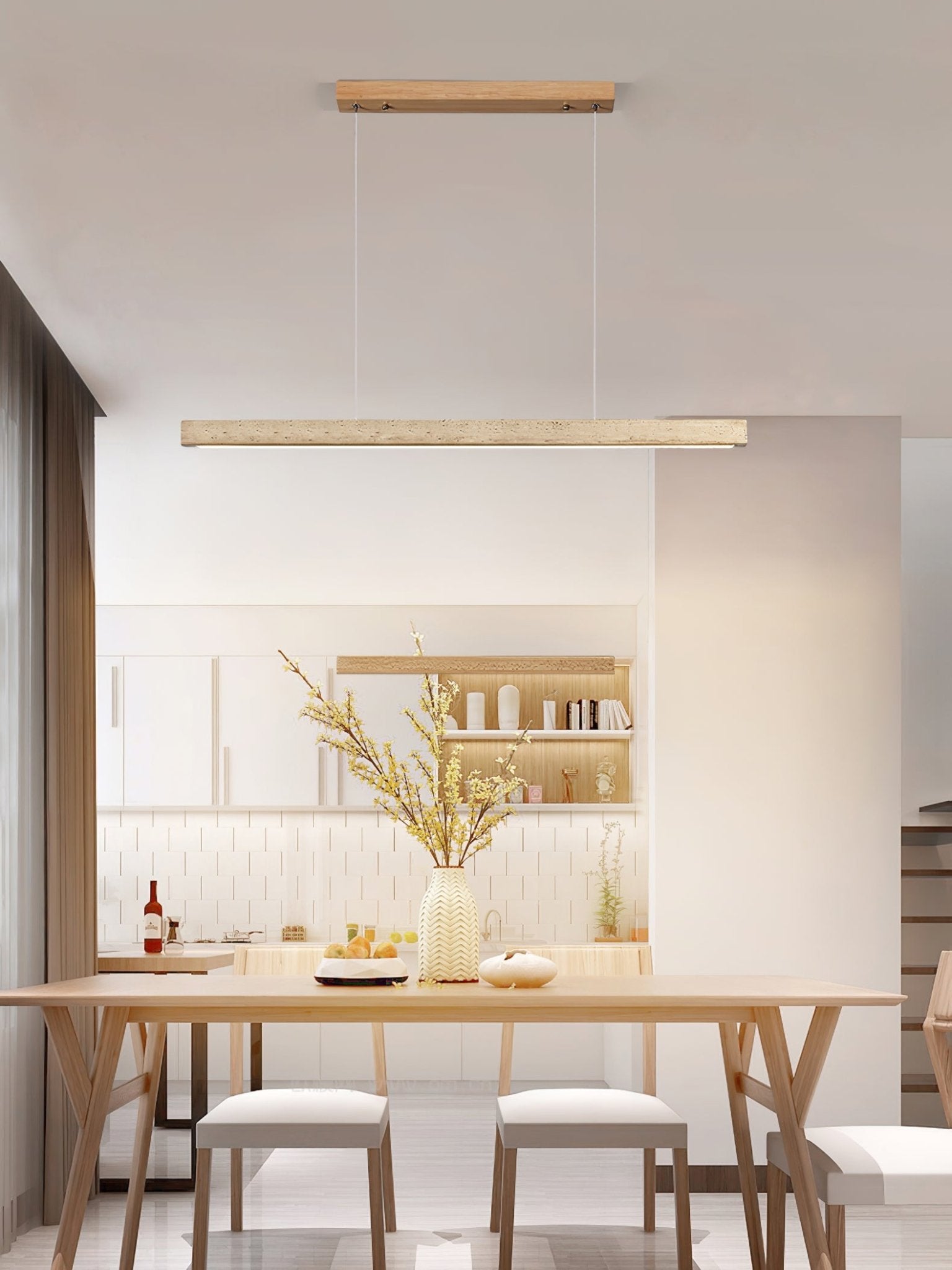Imiror Minimalist Travertine Linear Pendant - Letslighting
