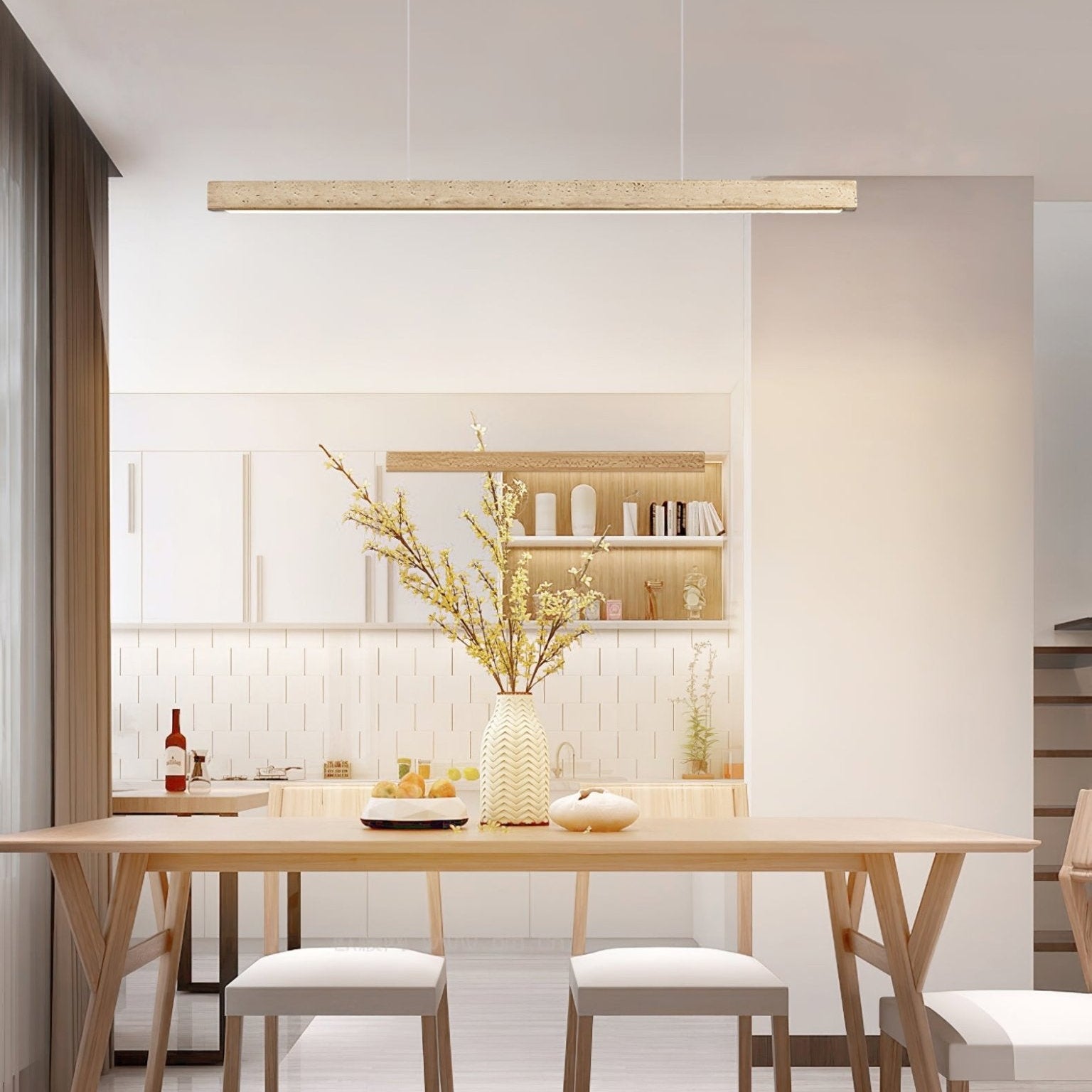 Imiror Minimalist Travertine Linear Pendant - Letslighting