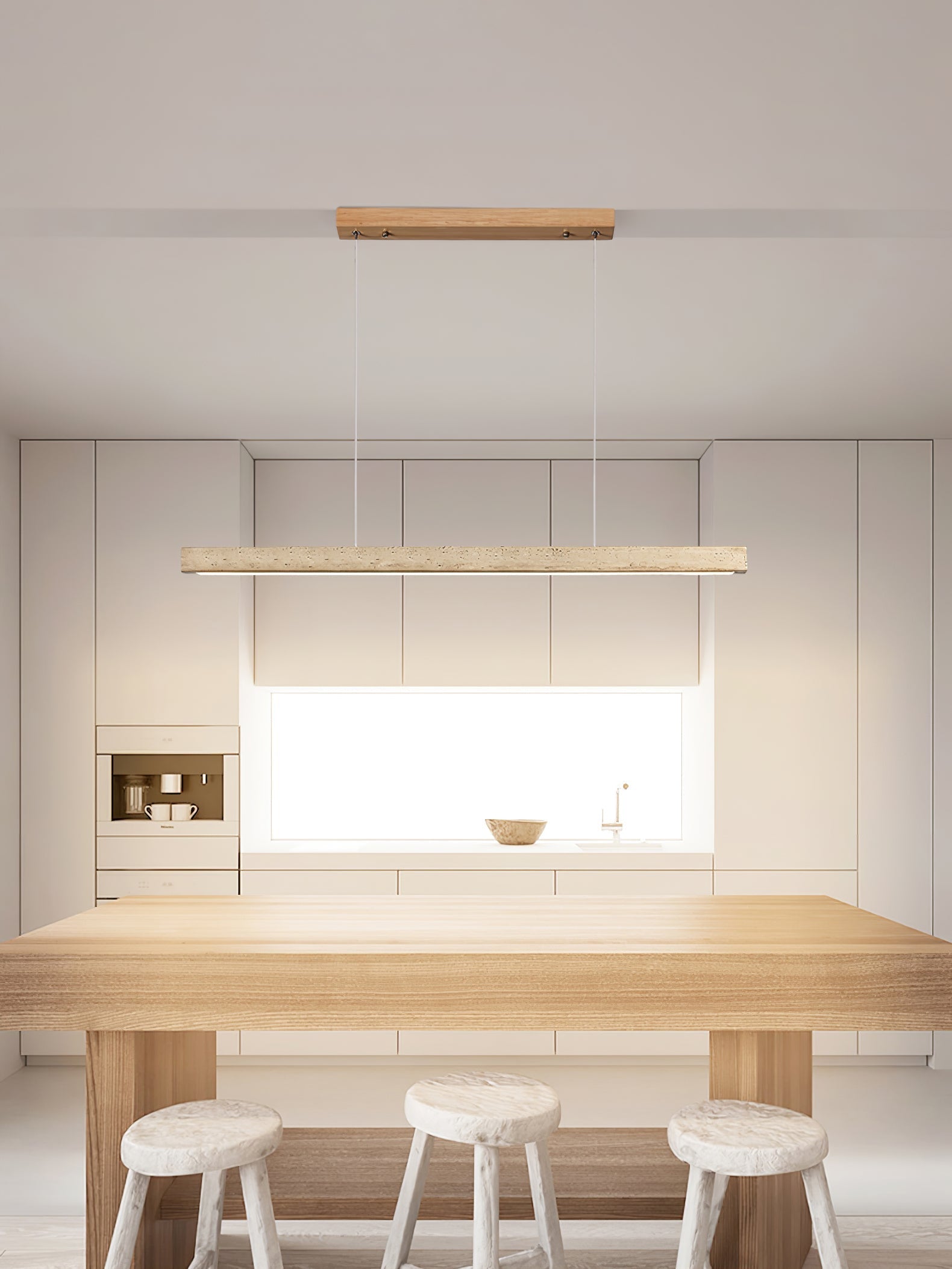 Imiror Minimalist Travertine Linear Pendant - Letslighting