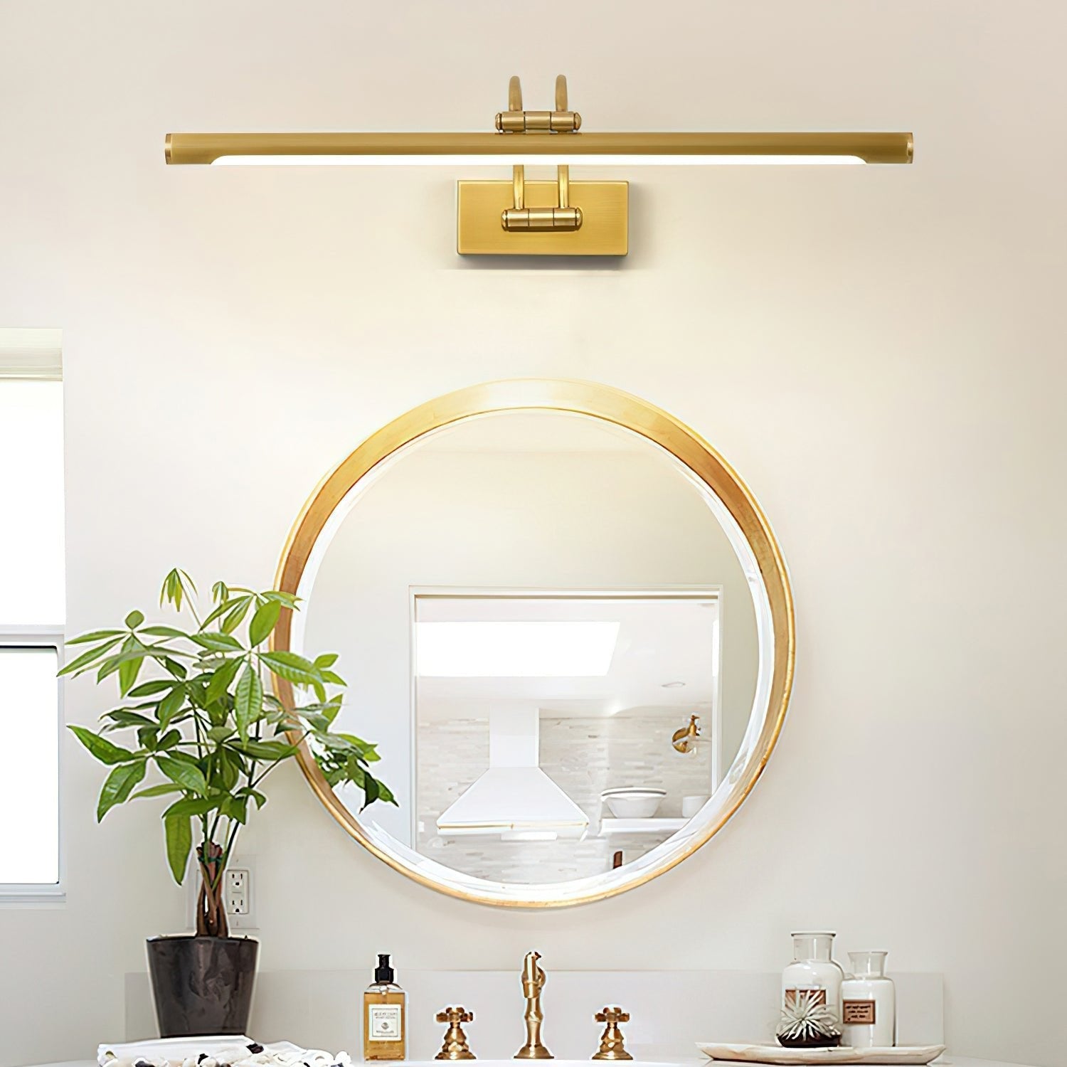 Fergus Linear Vanity Brass Wall Light - Letslighting