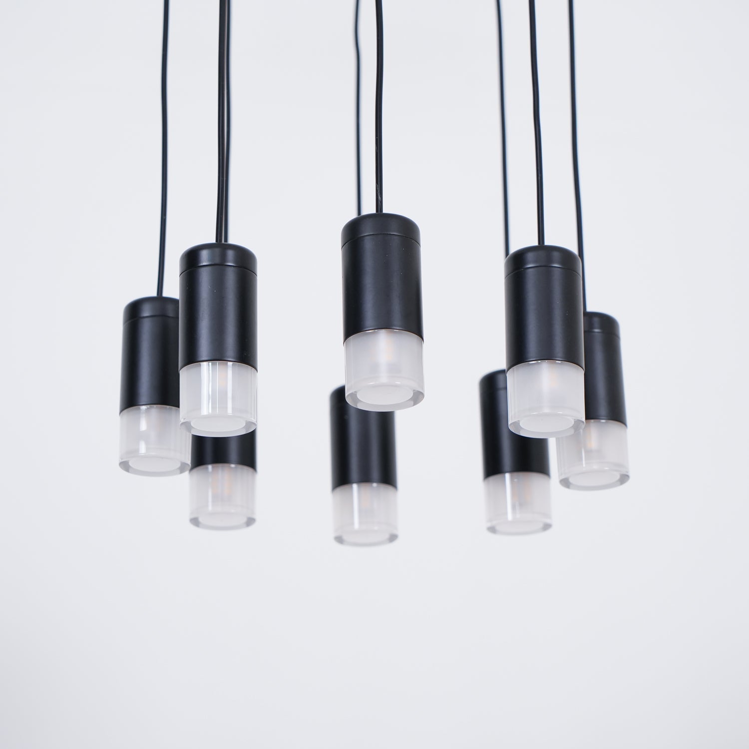 Lustra Chandelier Lines Black Wireframe LED - Letslighting
