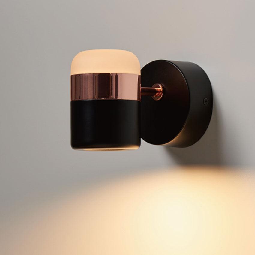 Lustra Wall Lamp Black Glass Adjustable - Letslighting