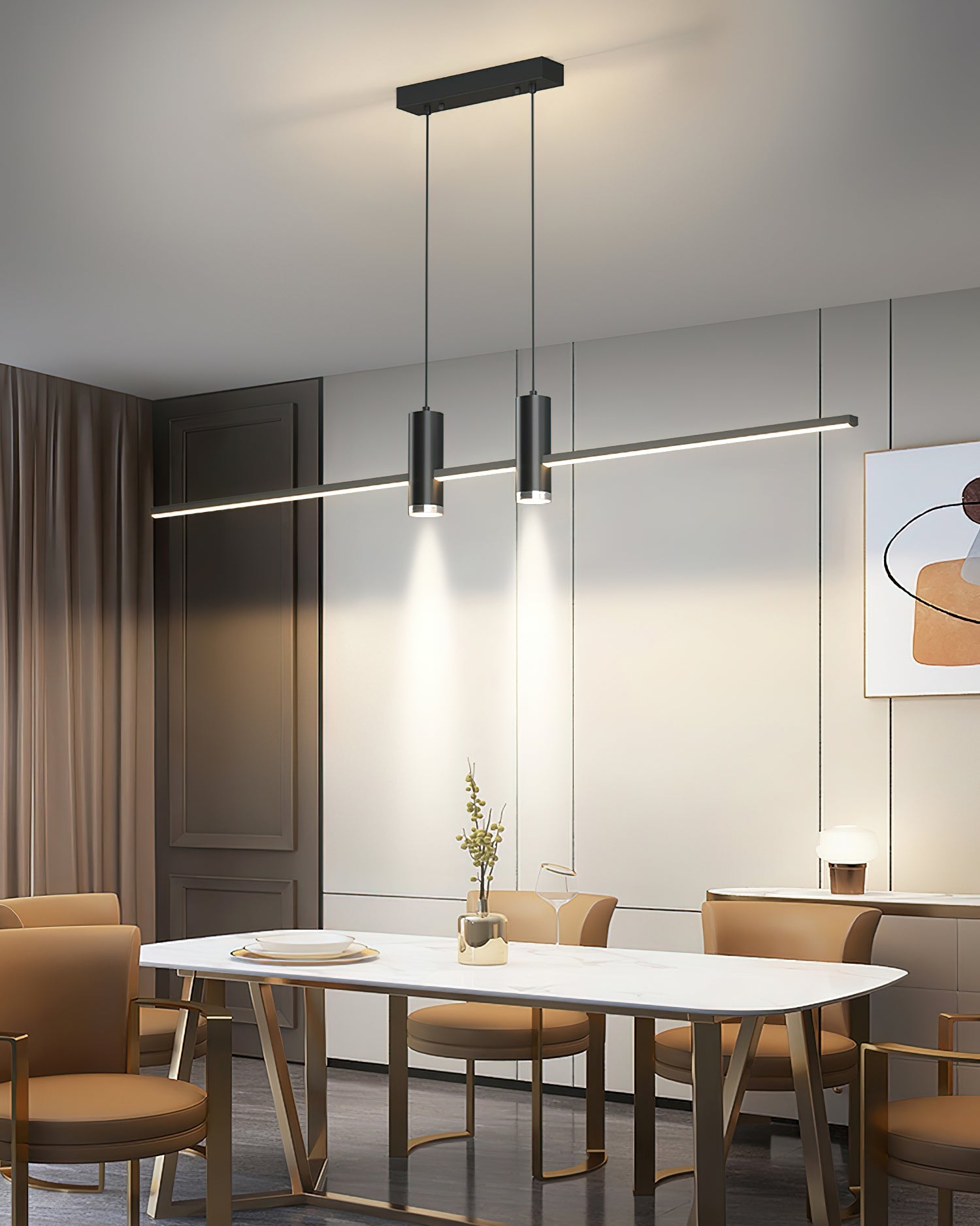 Lustra Pendant Lamp Gold Minimalist for Dining - Letslighting