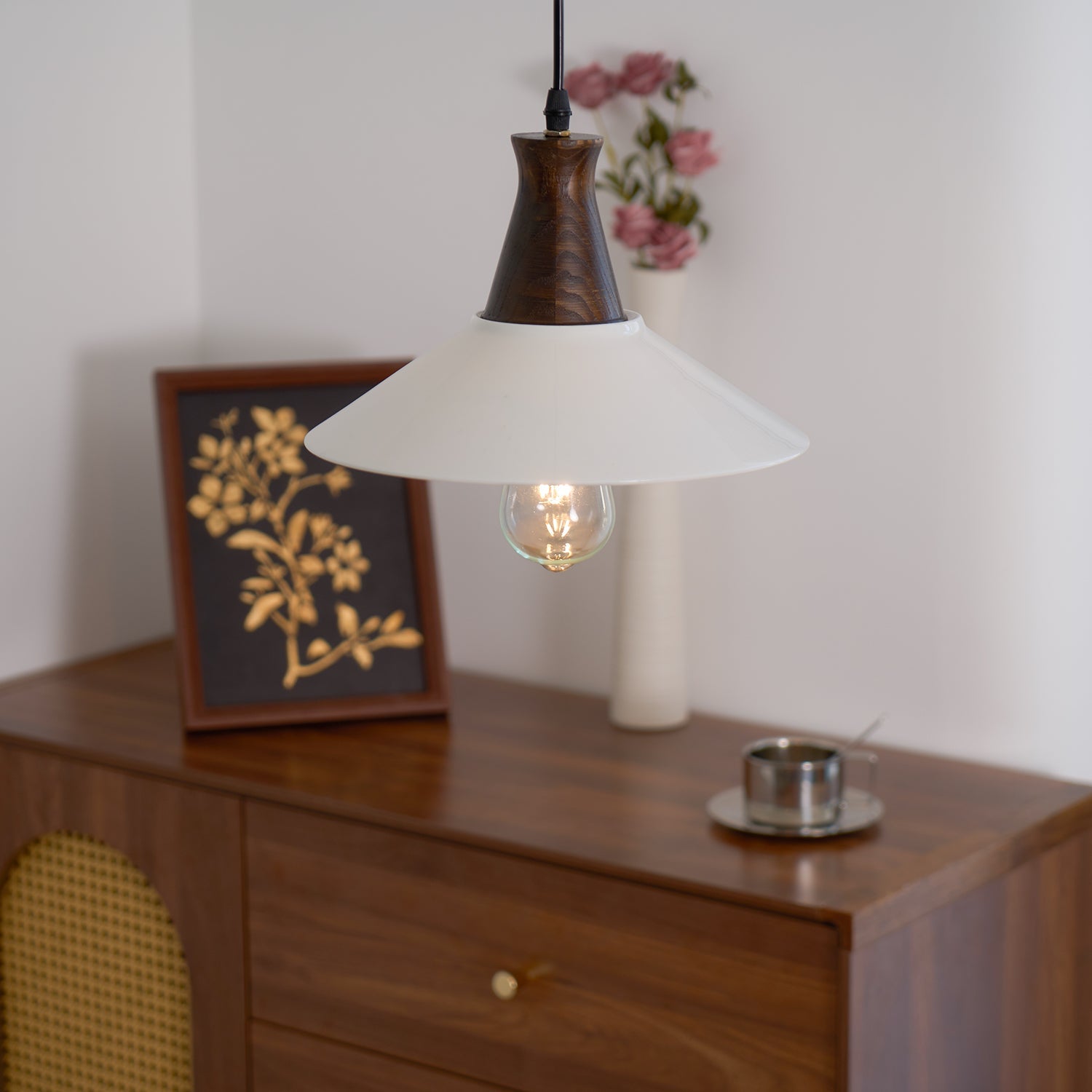 Linna Pendant Lamp Hand-Painted Floral Rustic - Letslighting
