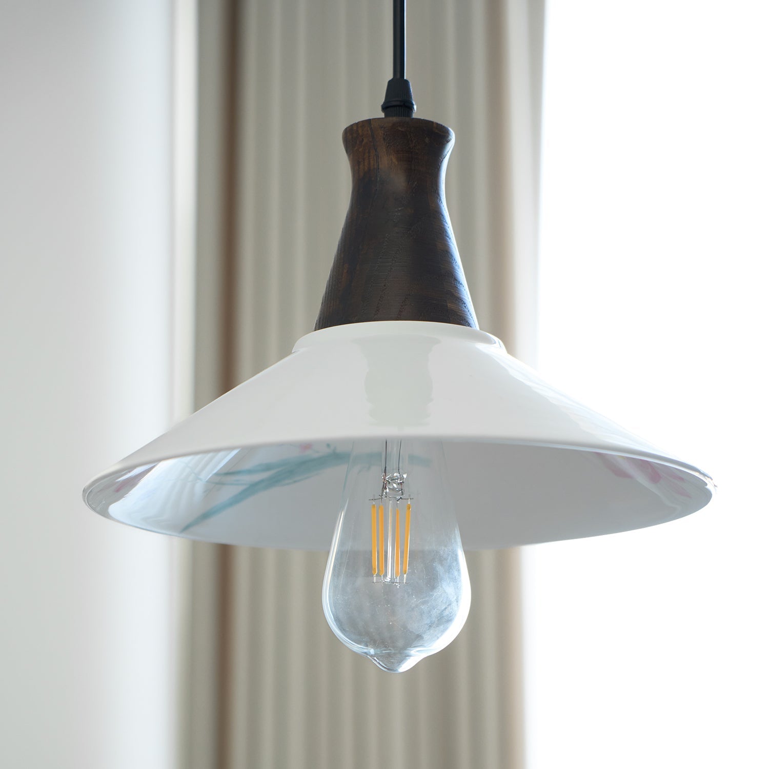 Linna Pendant Lamp Hand-Painted Floral Rustic - Letslighting