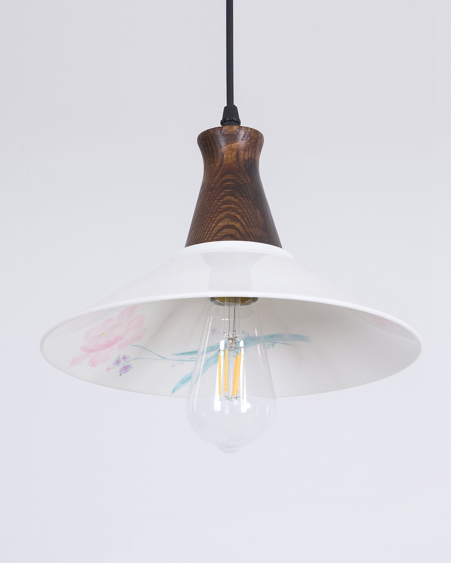 Linna Pendant Lamp Hand-Painted Floral Rustic - Letslighting