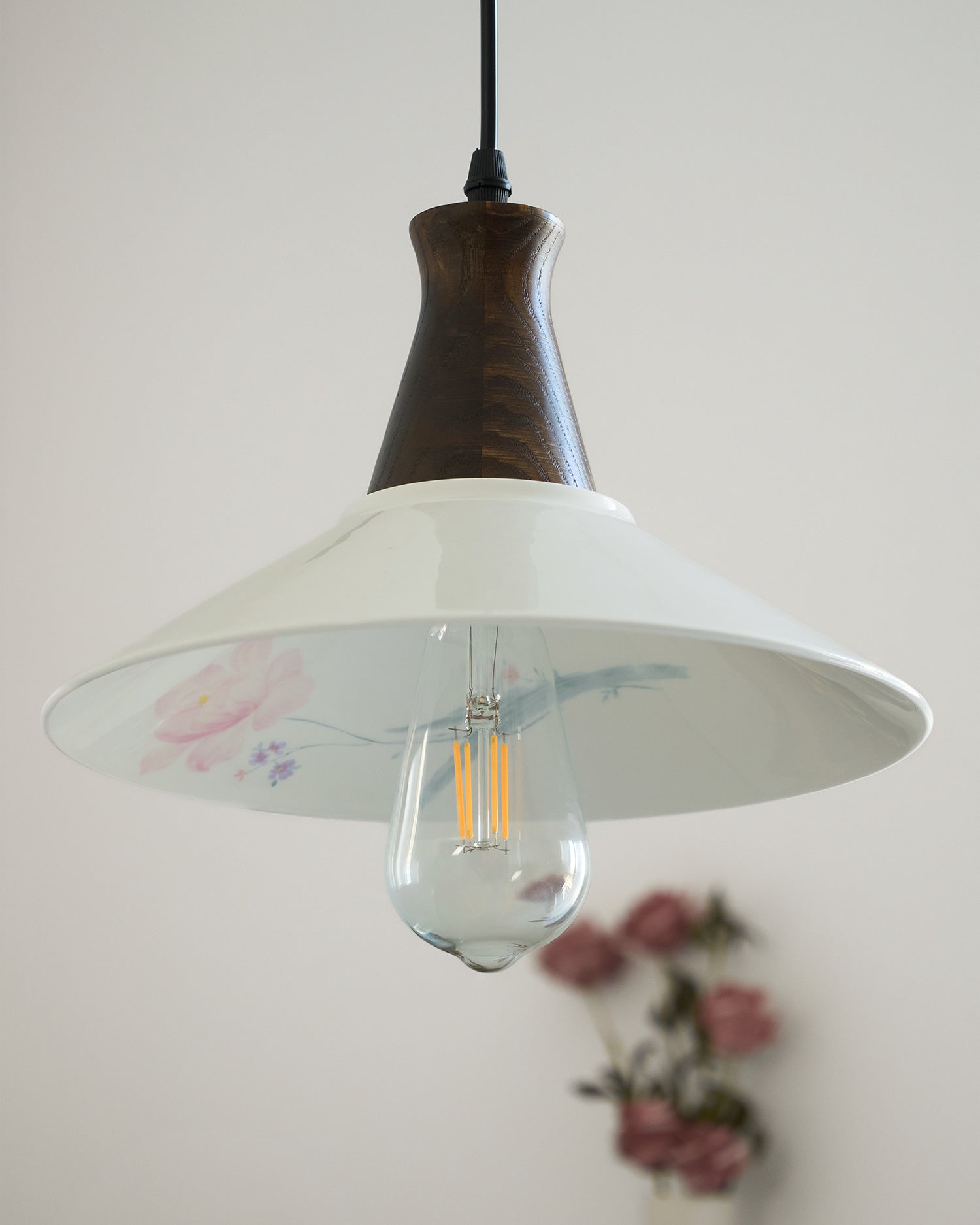 Linna Pendant Lamp Hand-Painted Floral Rustic - Letslighting