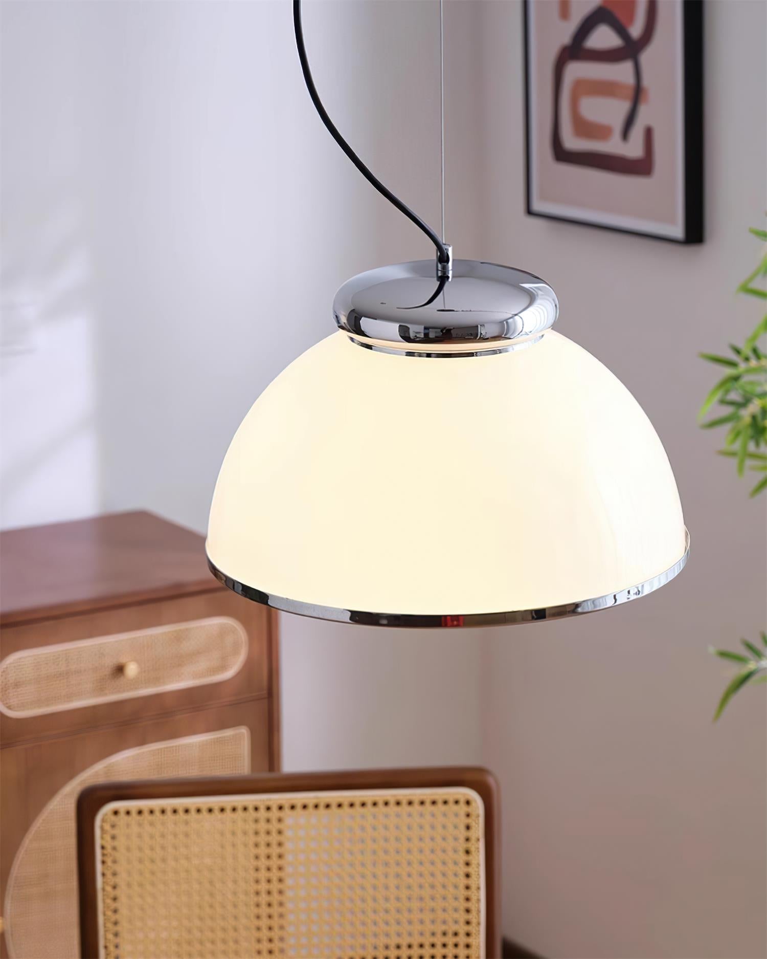 Lita Pendant Lamp Glass Dome Chrome Trim - Letslighting