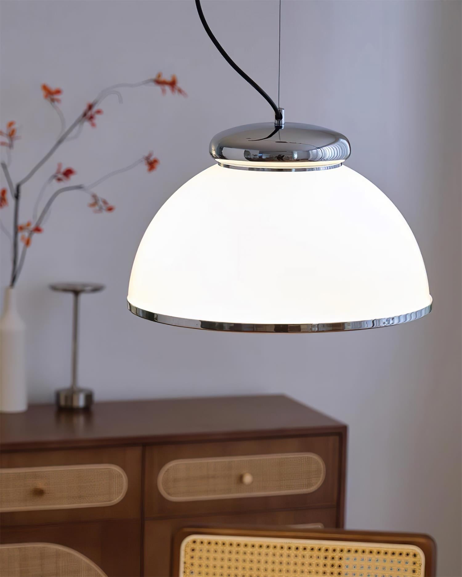 Lita Pendant Lamp Glass Dome Chrome Trim - Letslighting